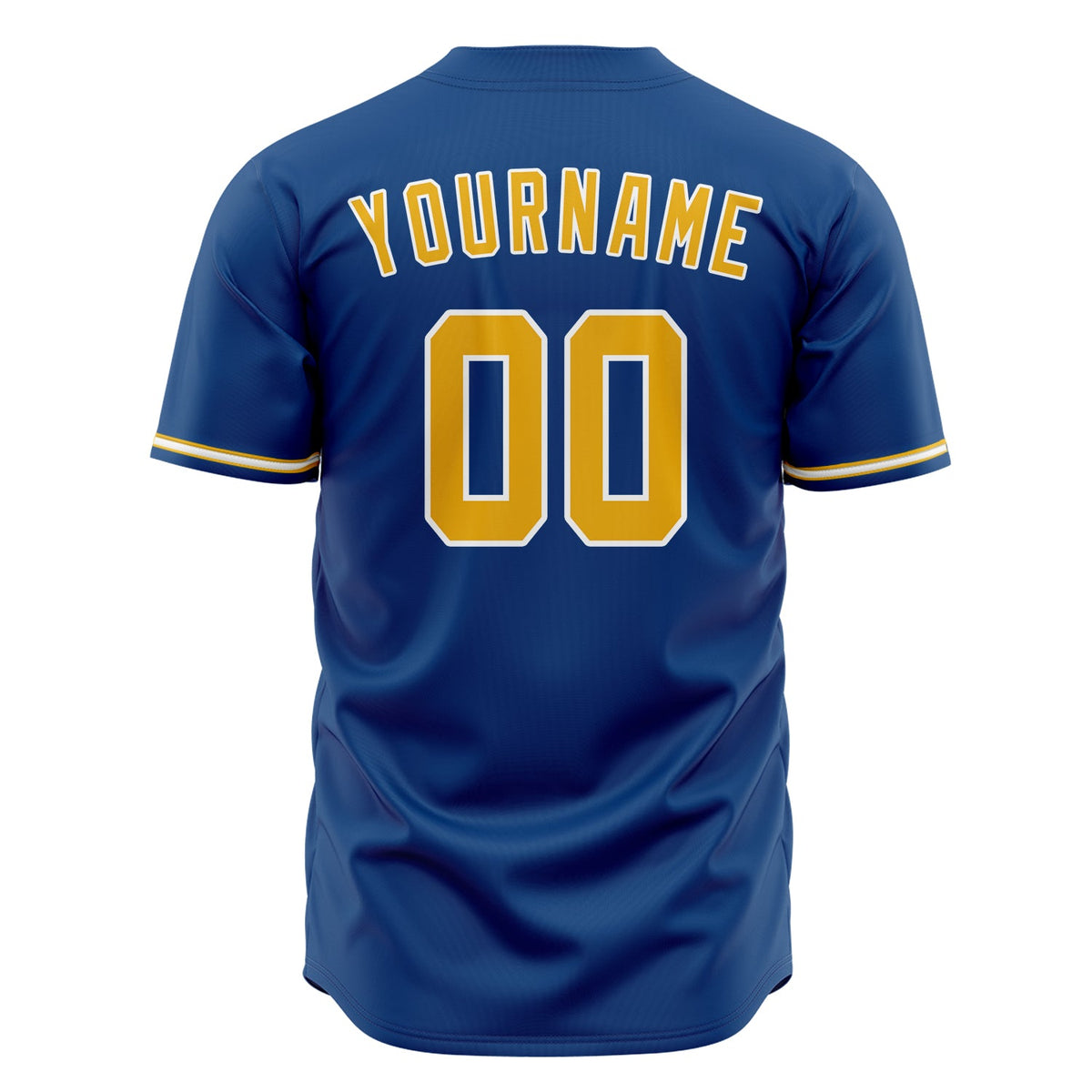 Custom Blue Baseball Jersey (With Yellow Color)