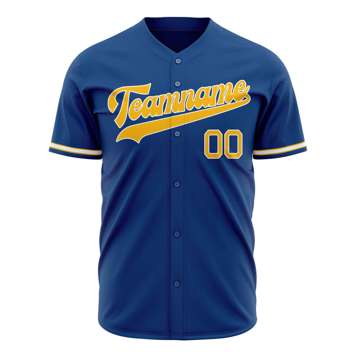 Custom Blue Baseball Jersey (With Yellow Color)