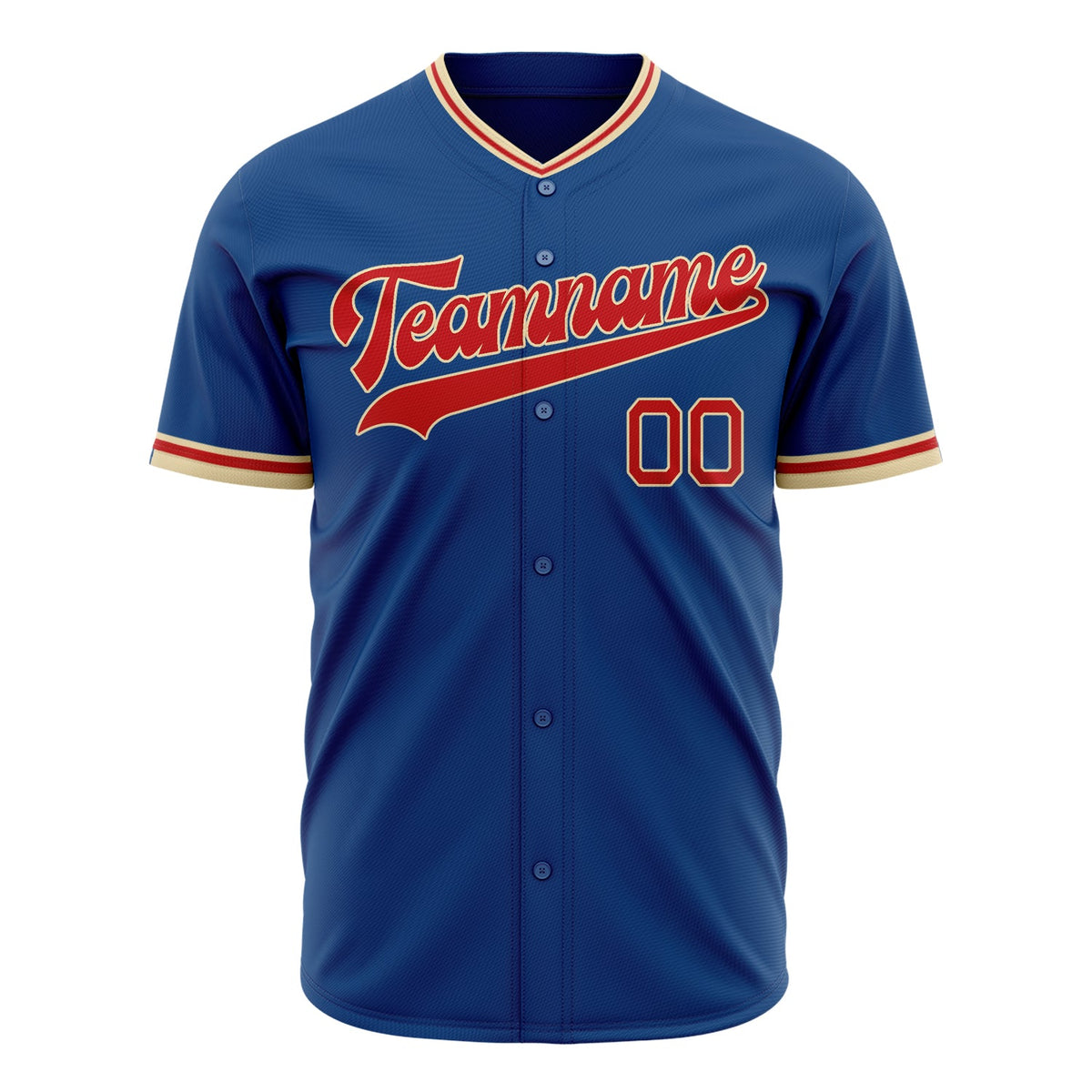 Custom Blue Baseball Jersey (With Red Color)