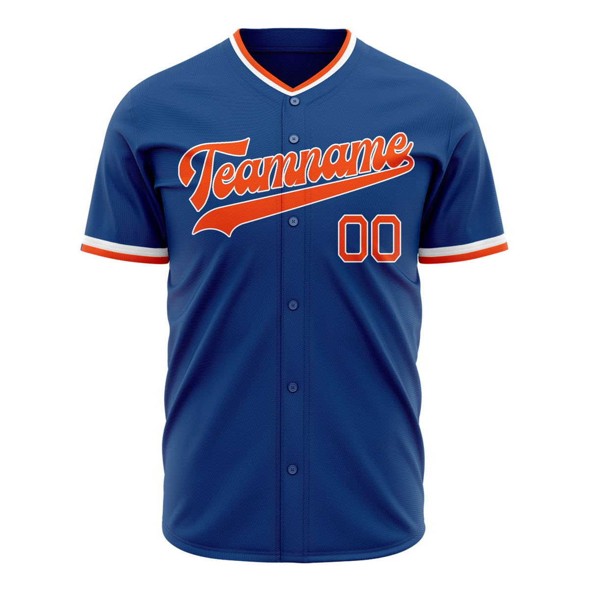 Custom Blue Baseball Jersey (With Orange Color)