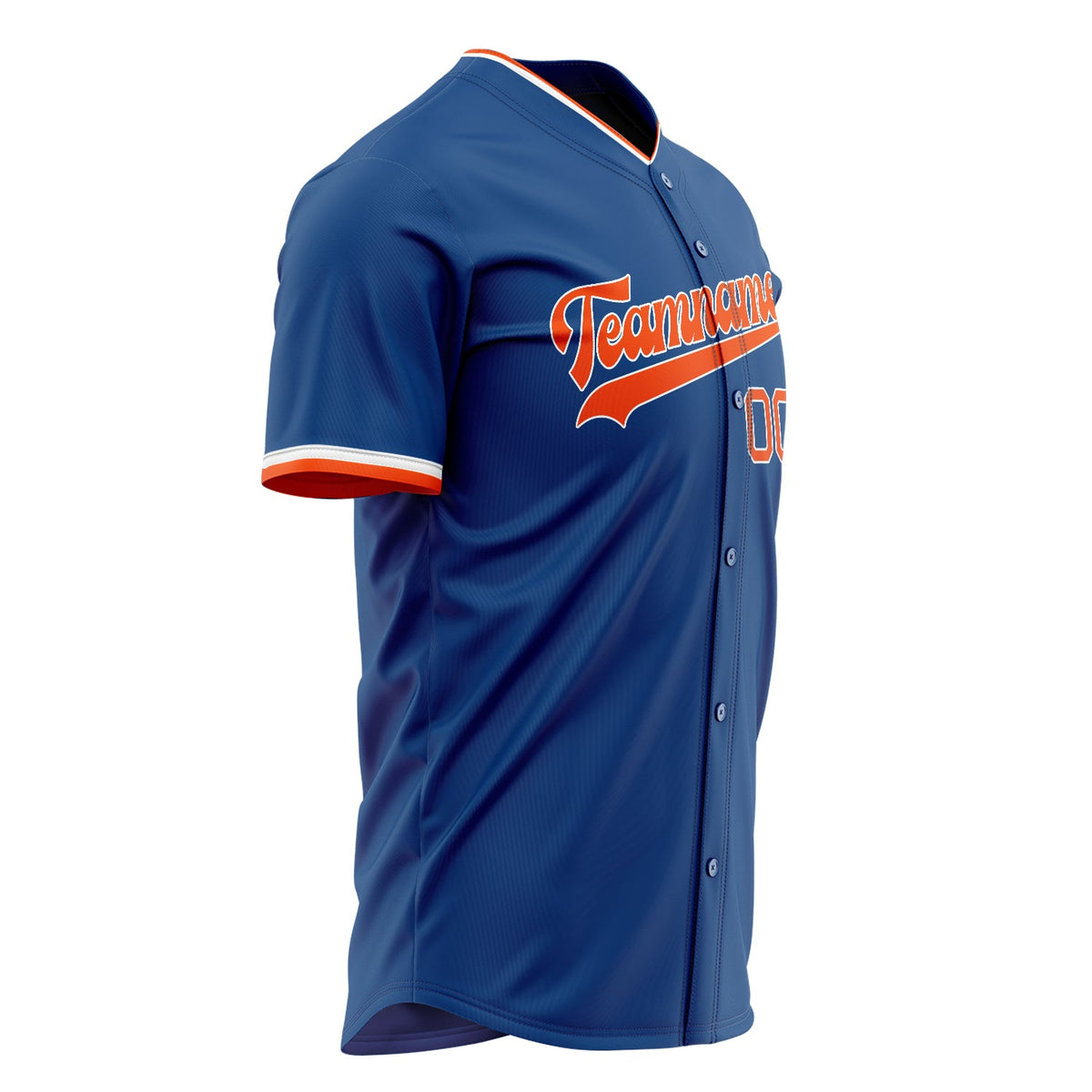 Custom Blue Baseball Jersey (With Orange Color)