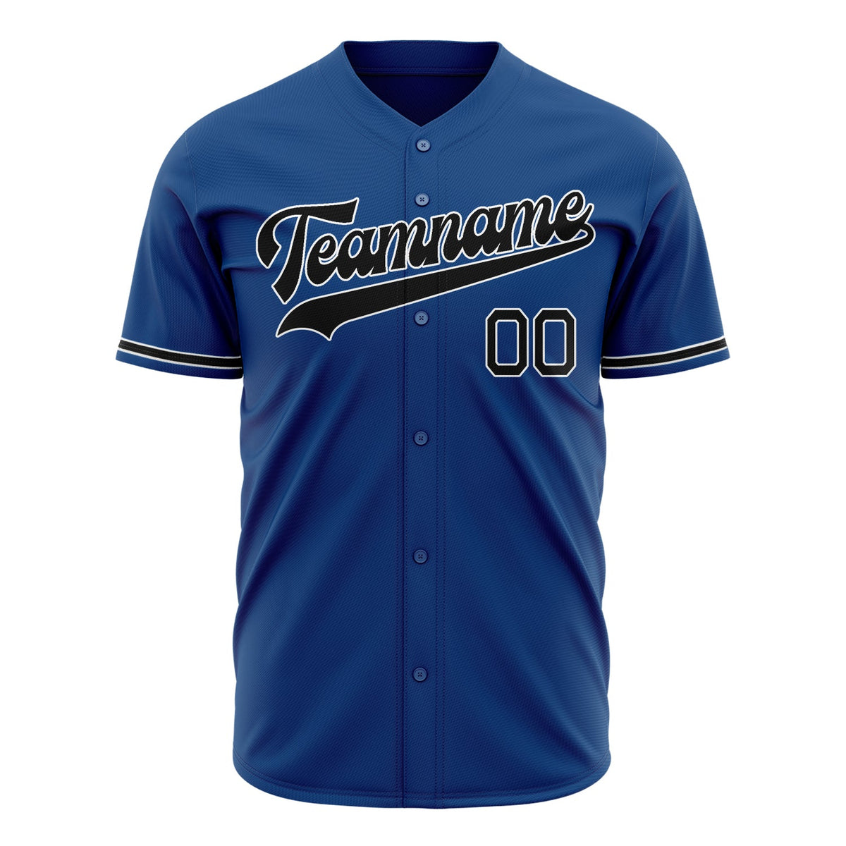 Custom Blue Baseball Jersey (With Black Color)