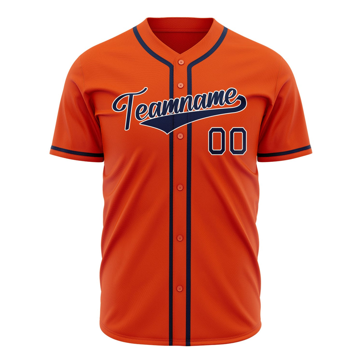 Custom Orange Baseball Jersey (With Navy Color)