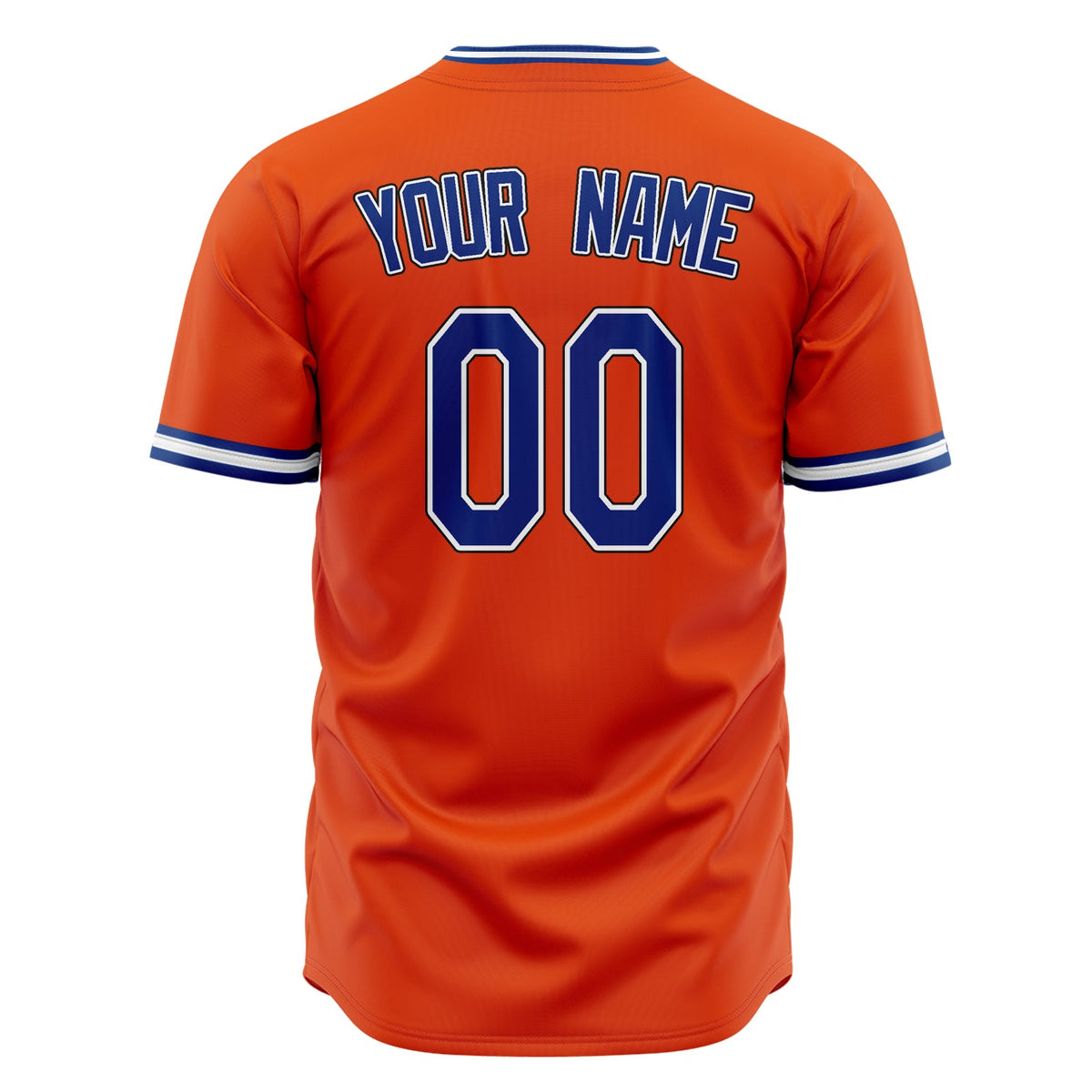 Custom Orange Baseball Jersey (With Royal Color)