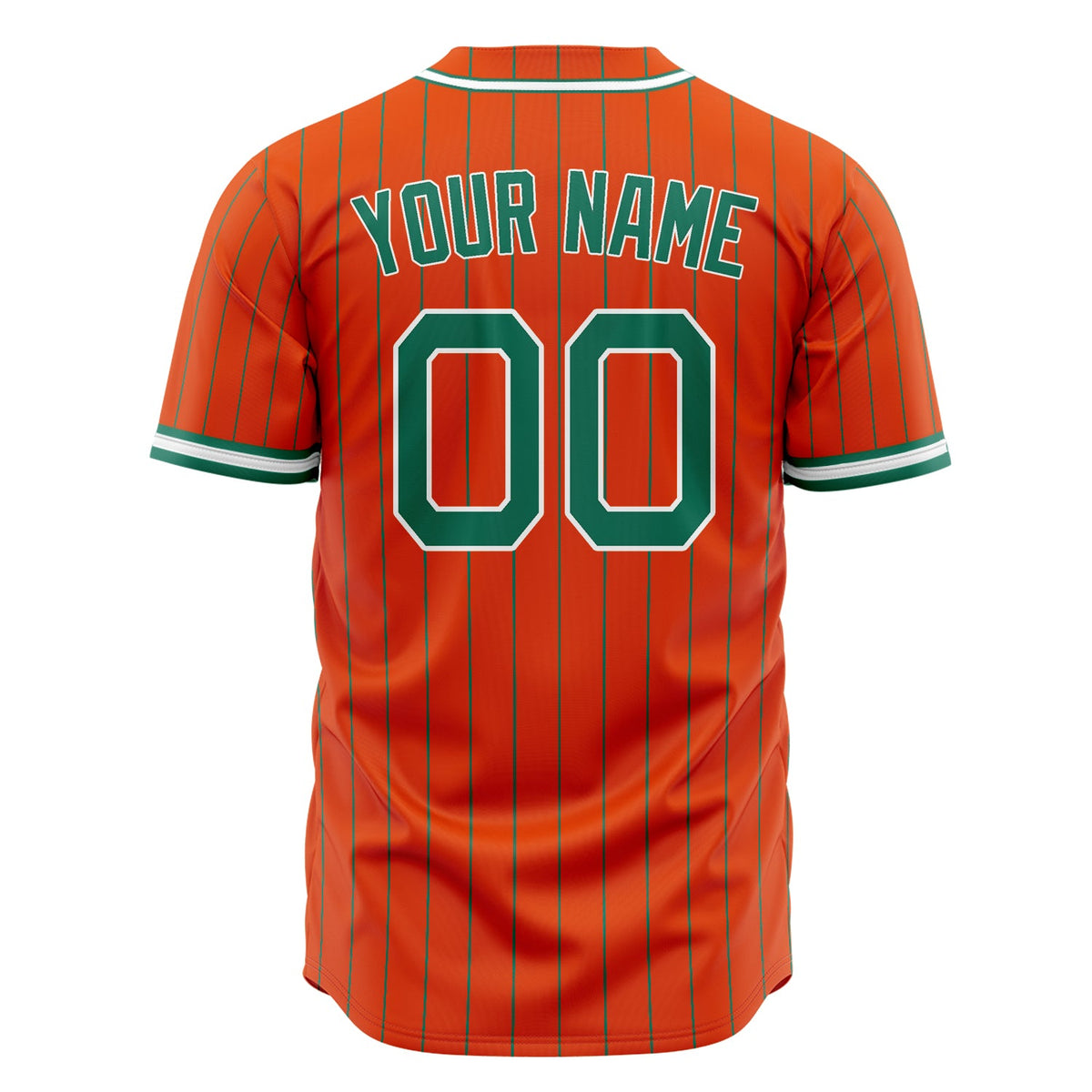 Custom Orange Baseball Jersey (With Kelly Green Kelly Green Pinstripe)