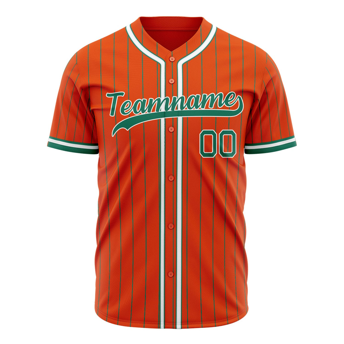 Custom Orange Baseball Jersey (With Kelly Green Kelly Green Pinstripe)