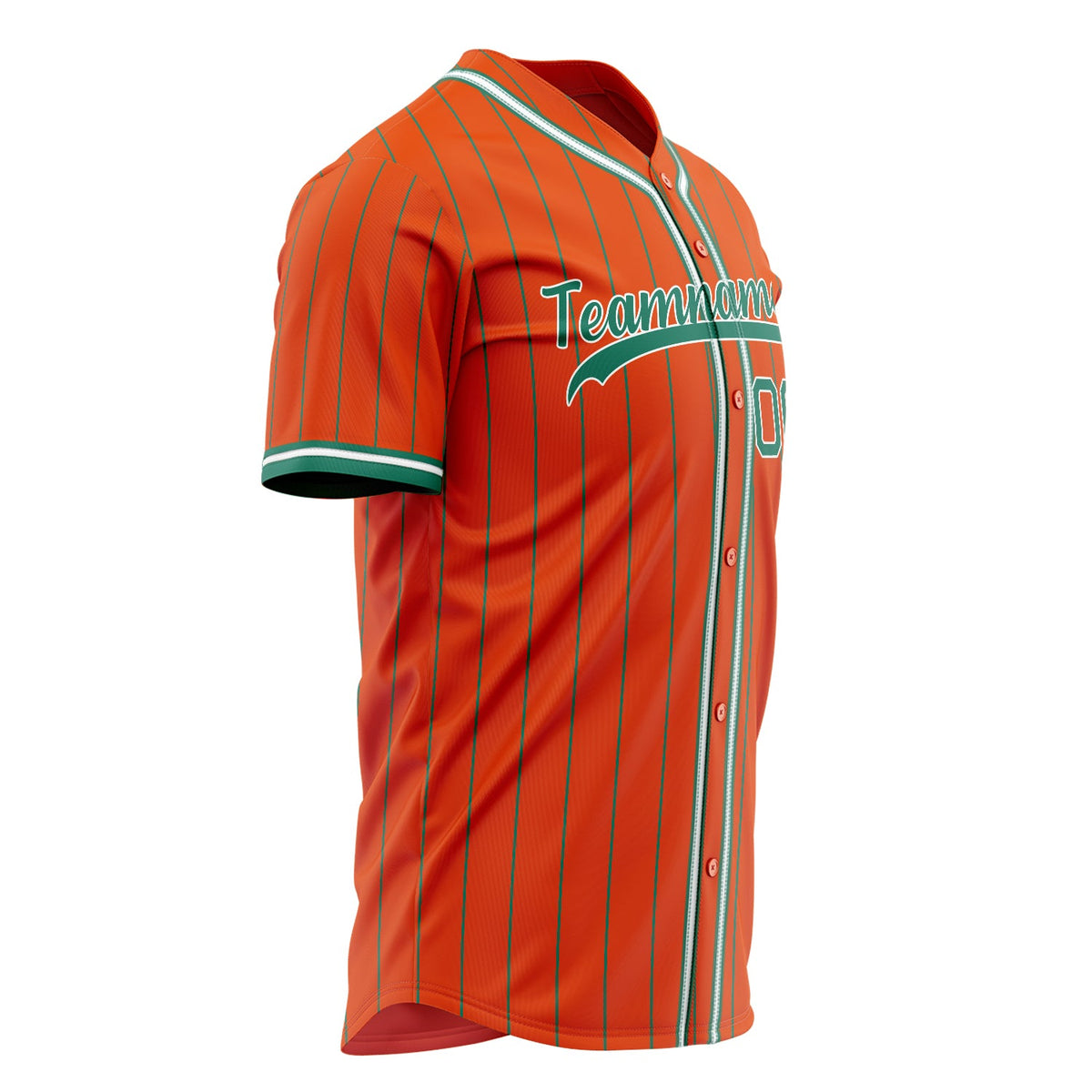 Custom Orange Baseball Jersey (With Kelly Green Kelly Green Pinstripe)