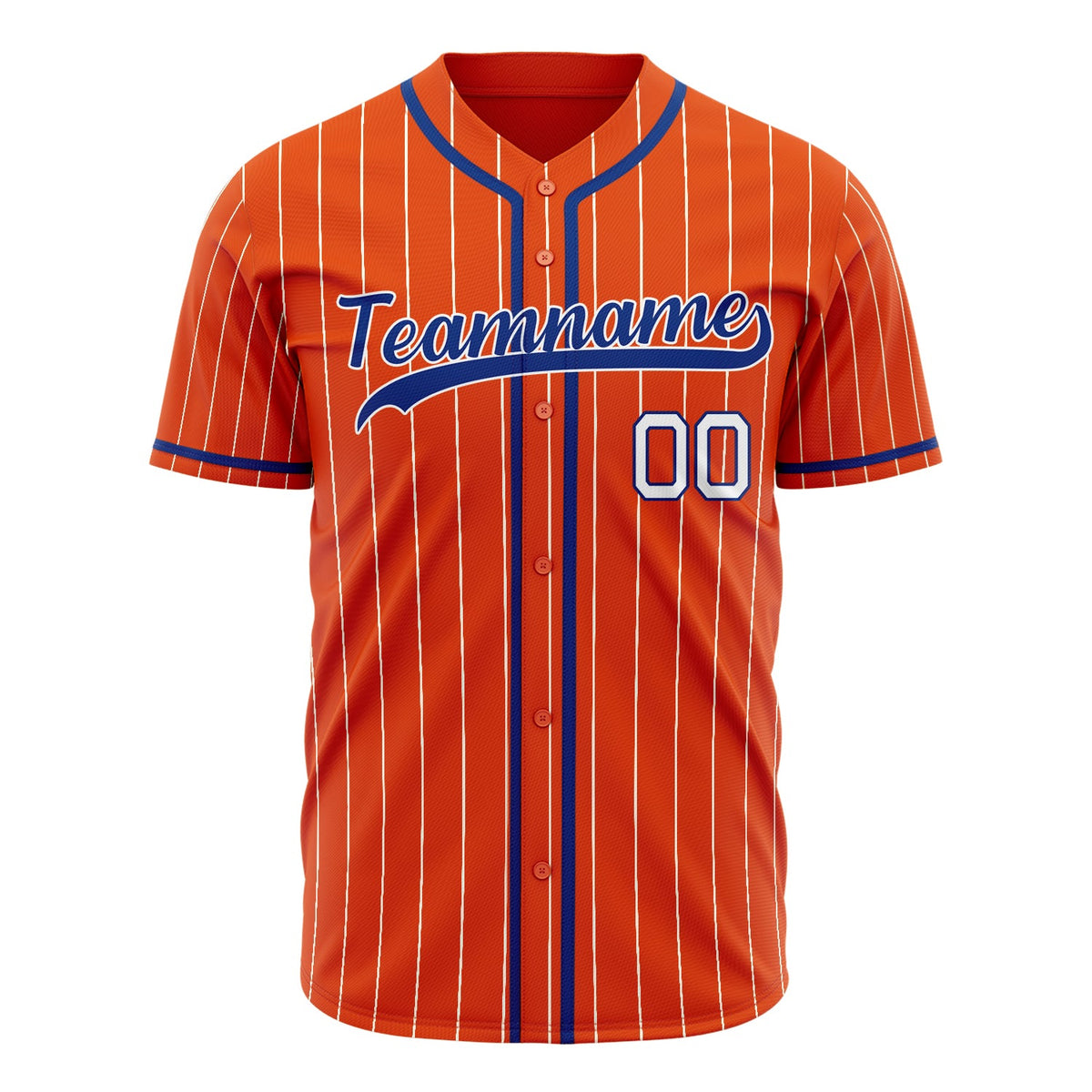 Custom Orange Baseball Jersey (With Royal White Pinstripe)