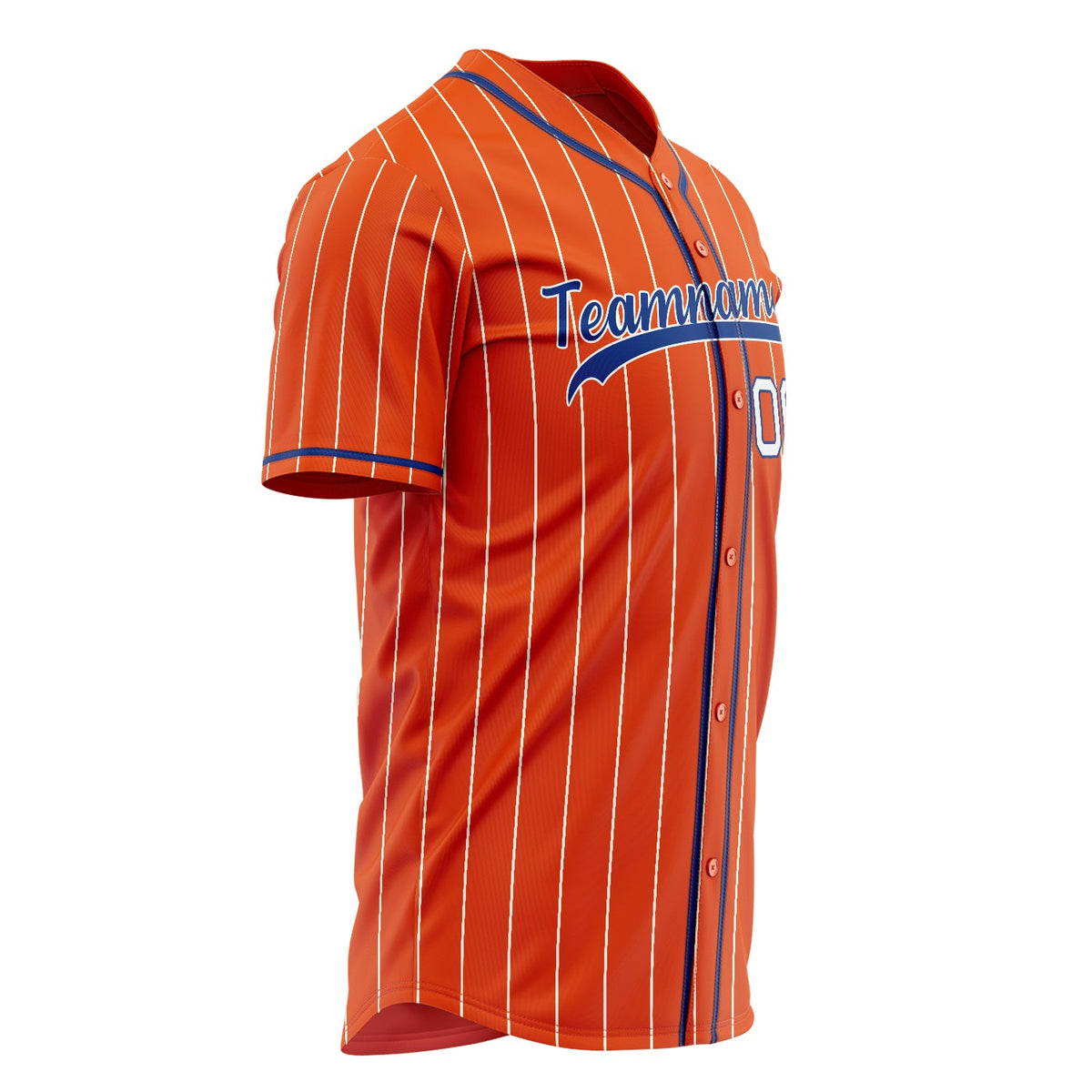 Custom Orange Baseball Jersey (With Royal White Pinstripe)