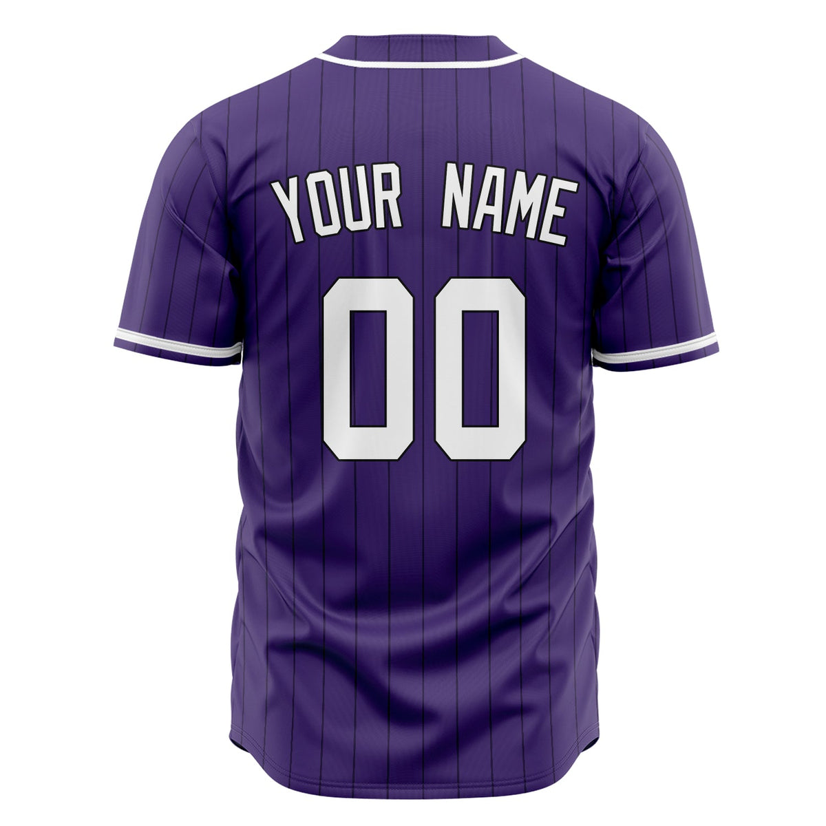 Custom Purple Baseball Jersey (With White Black Pinstripe)