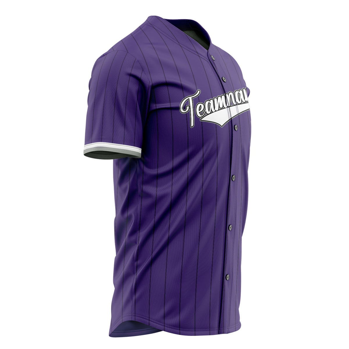 Custom Purple Baseball Jersey (With White Black Pinstripe)