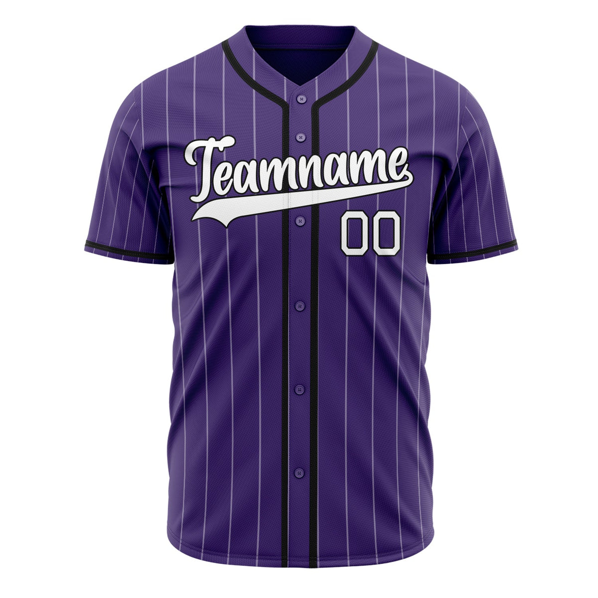 Custom Purple Baseball Jersey (With White White Pinstripe)