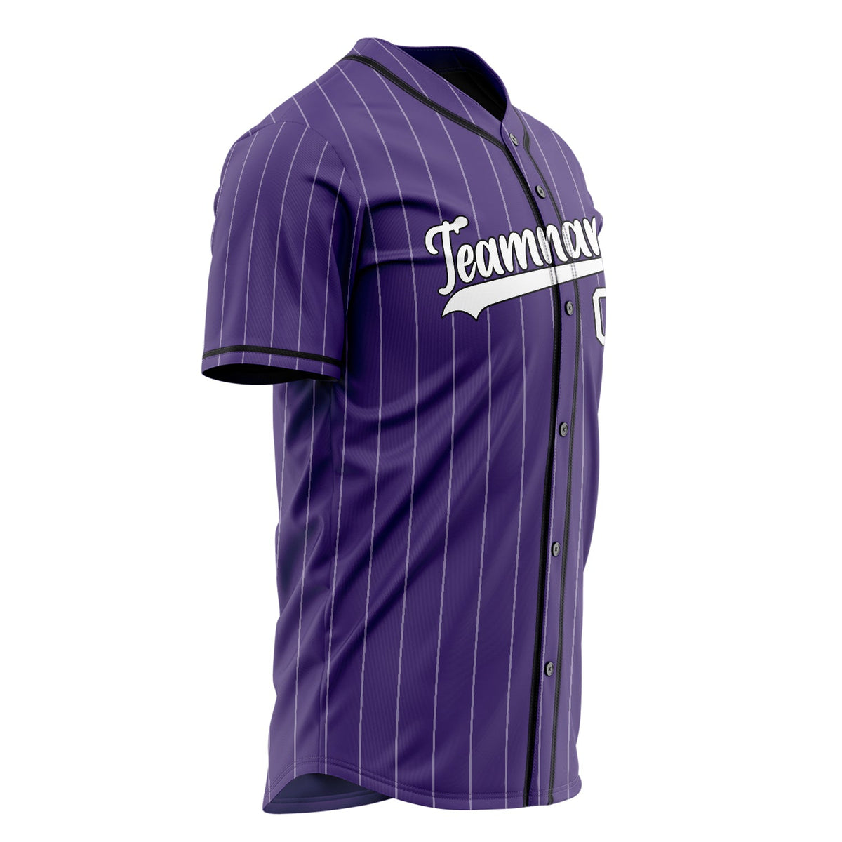 Custom Purple Baseball Jersey (With White White Pinstripe)