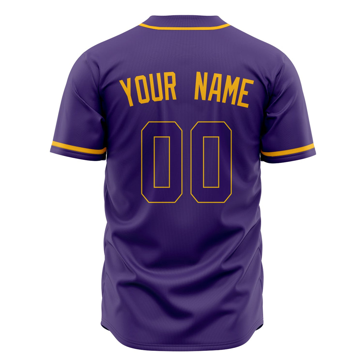 Custom Purple Baseball Jersey (With Gold Color)