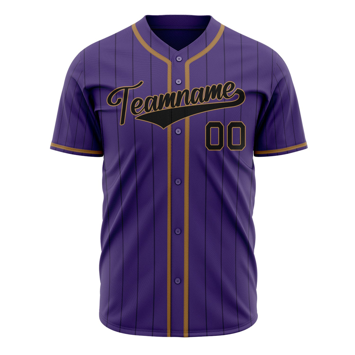 Custom Purple Baseball Jersey (With Black Black Pinstripe)