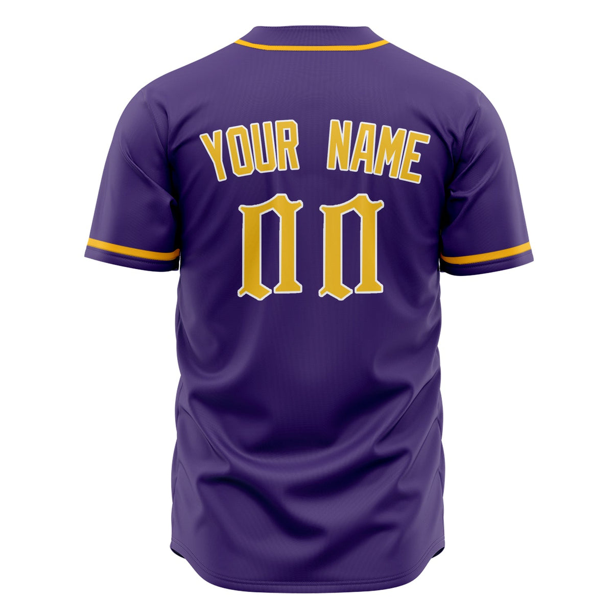 Custom Purple Baseball Jersey (With Gold Color)