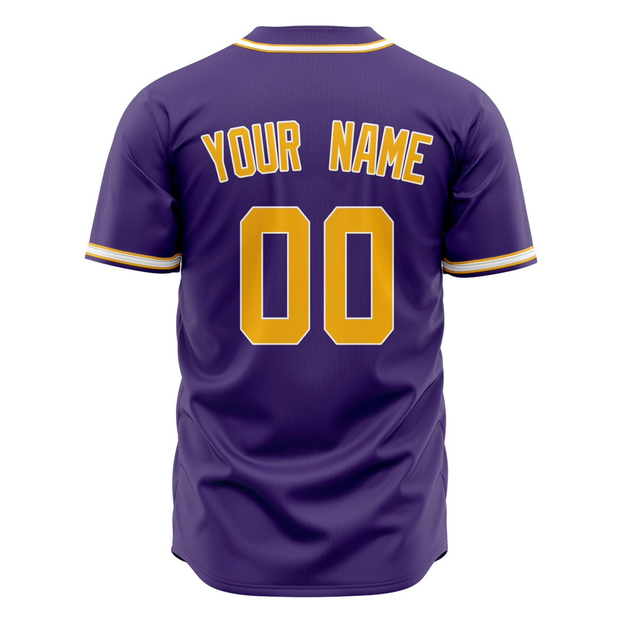 Custom Purple Baseball Jersey (With Gold Color)