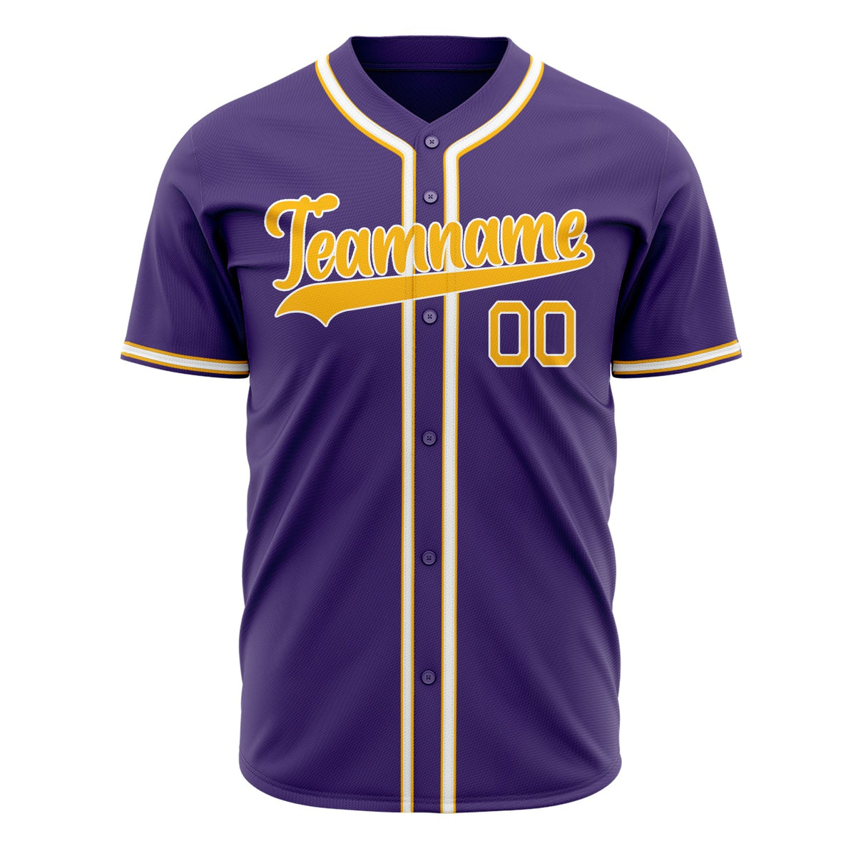 Custom Purple Baseball Jersey (With Gold Color)