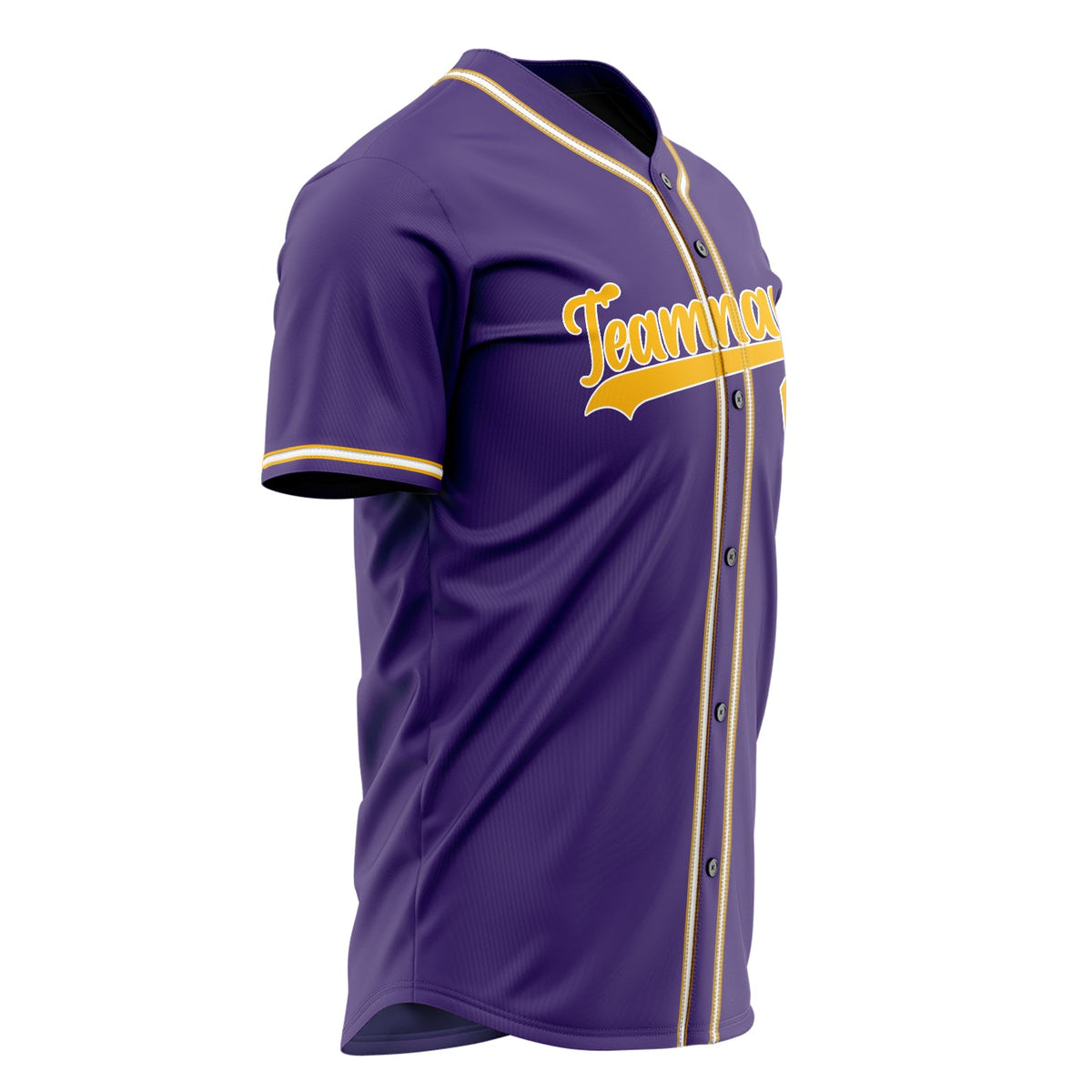 Custom Purple Baseball Jersey (With Gold Color)