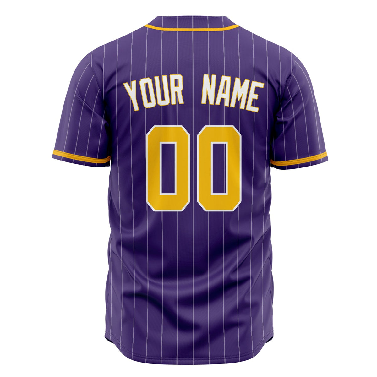 Custom Purple Baseball Jersey (With Gold White Pinstripe)