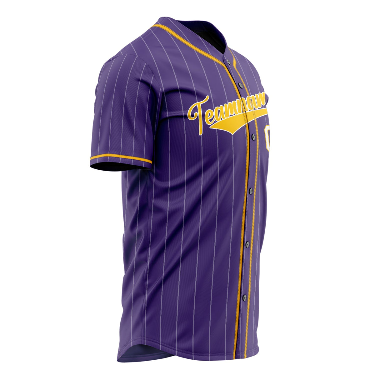 Custom Purple Baseball Jersey (With Gold White Pinstripe)