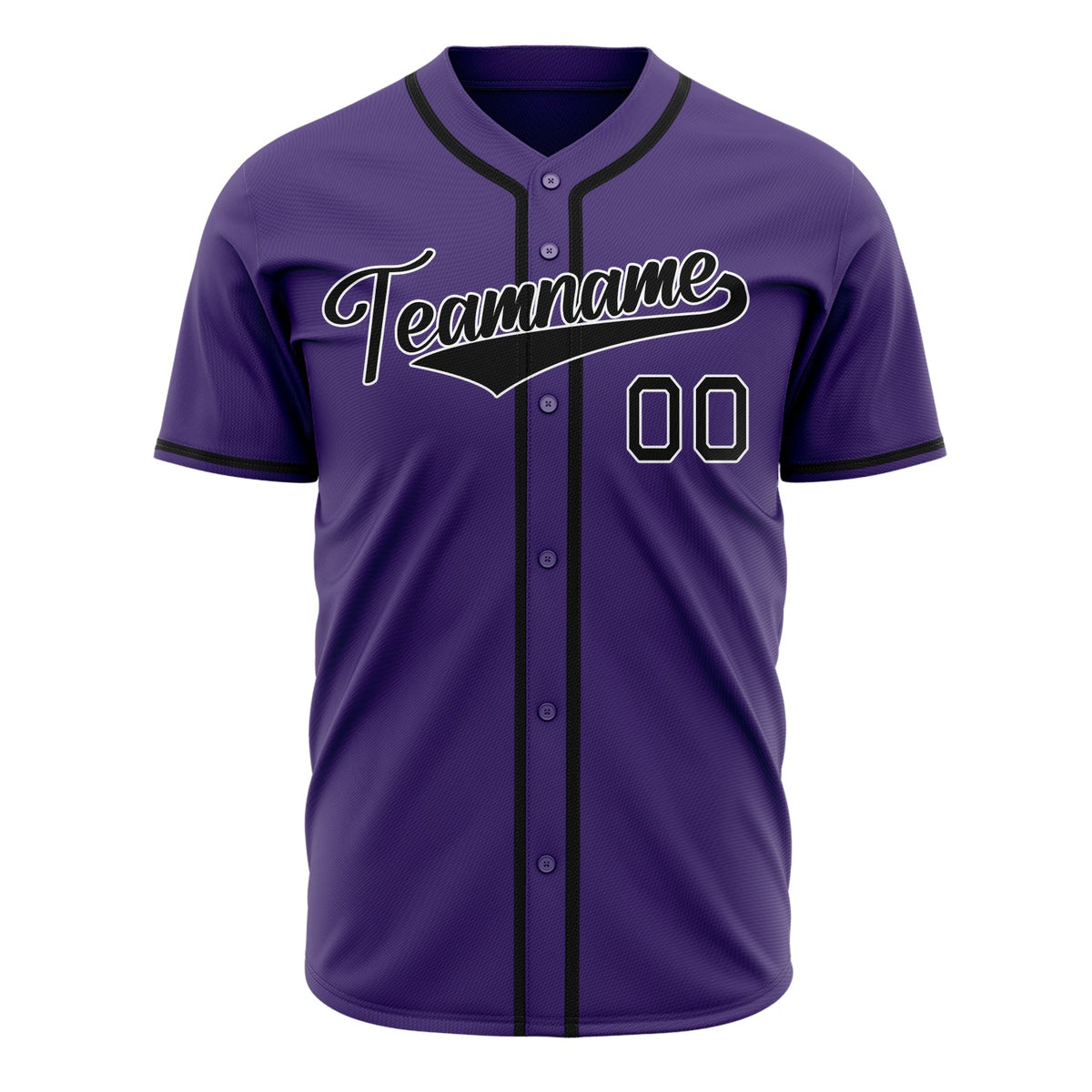 Custom Purple Baseball Jersey (With Black Color)