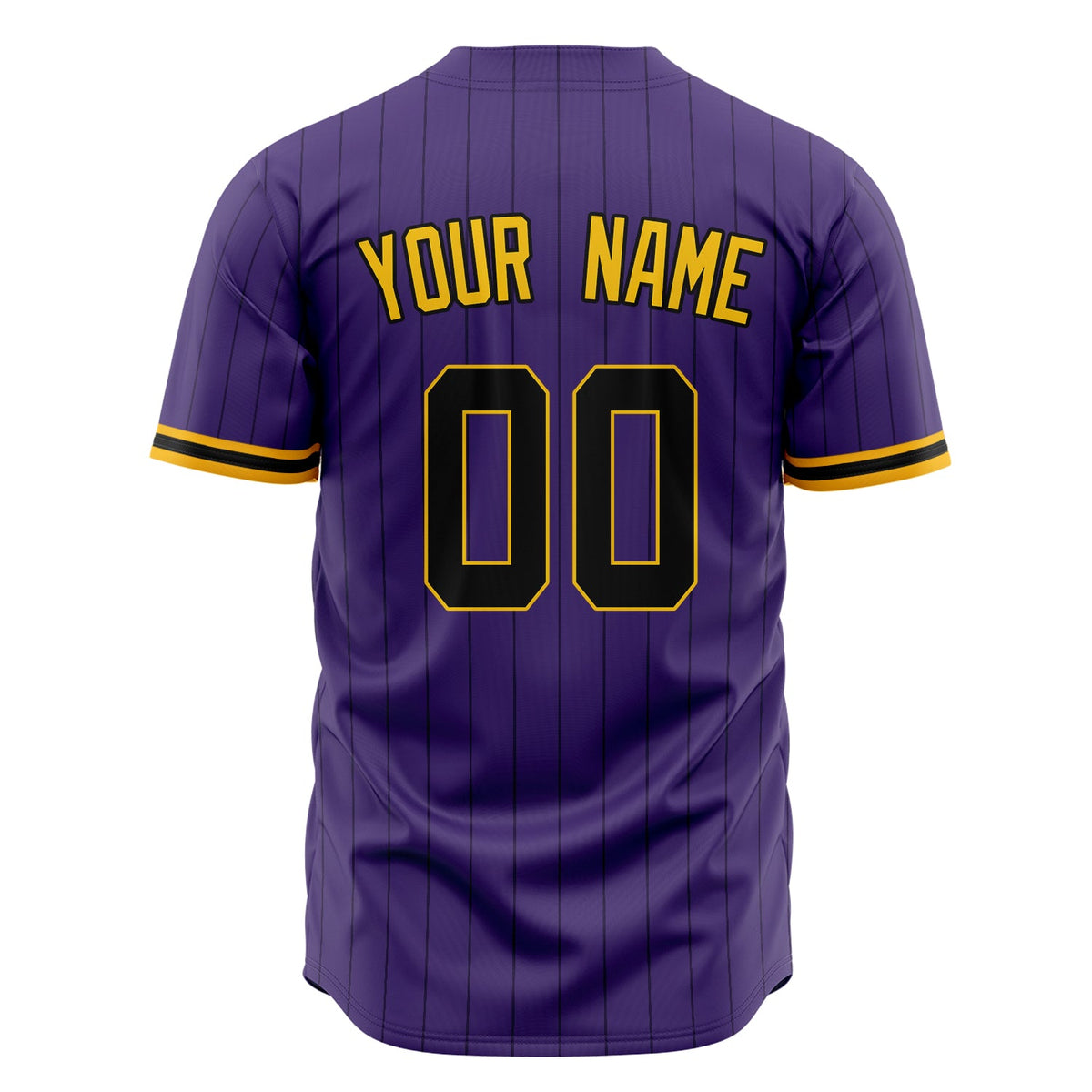 Custom Purple Baseball Jersey (With Black Black Pinstripe)