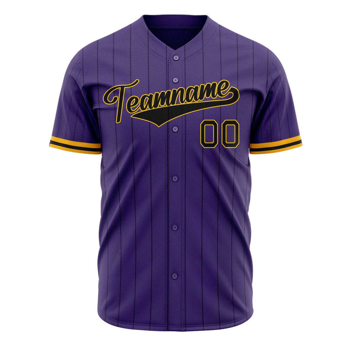 Custom Purple Baseball Jersey (With Black Black Pinstripe)