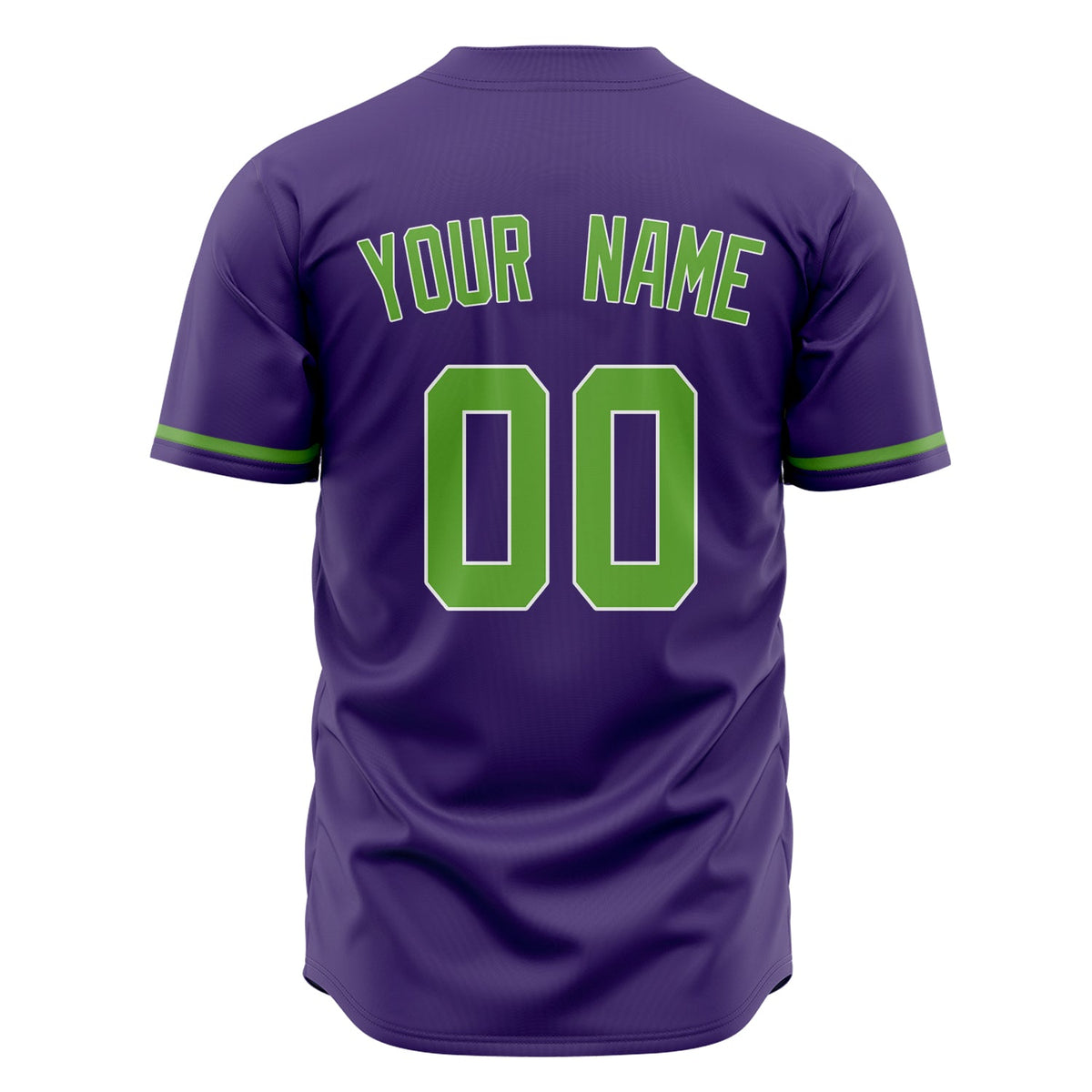 Custom Purple Baseball Jersey (With Neon Green Color)