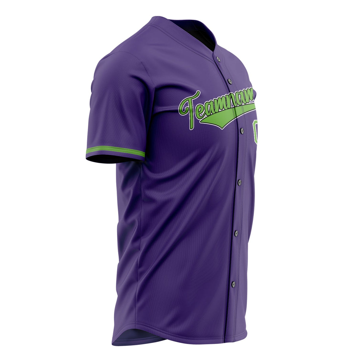 Custom Purple Baseball Jersey (With Neon Green Color)