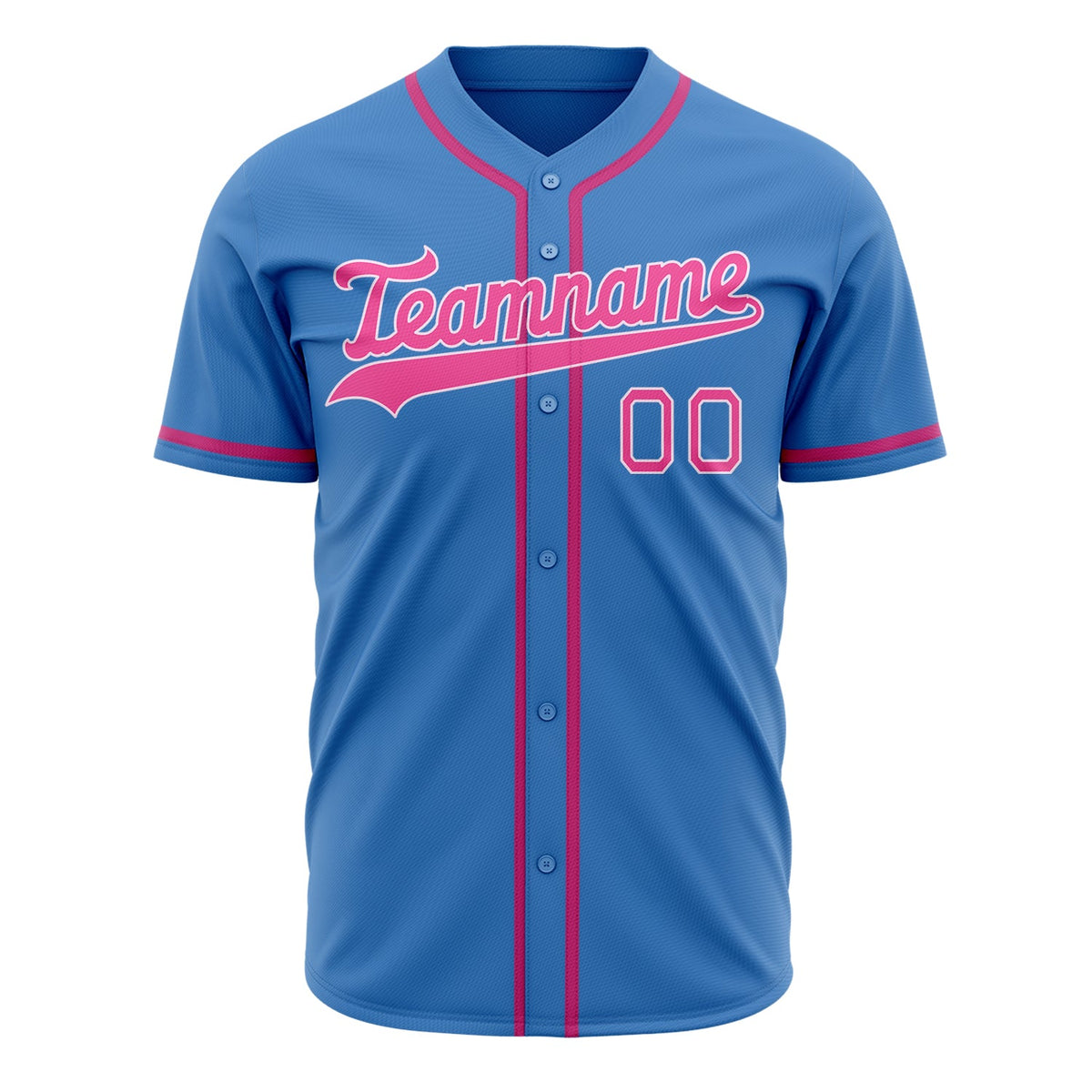 Custom Electric Blue Baseball Jersey (With Pink Color)