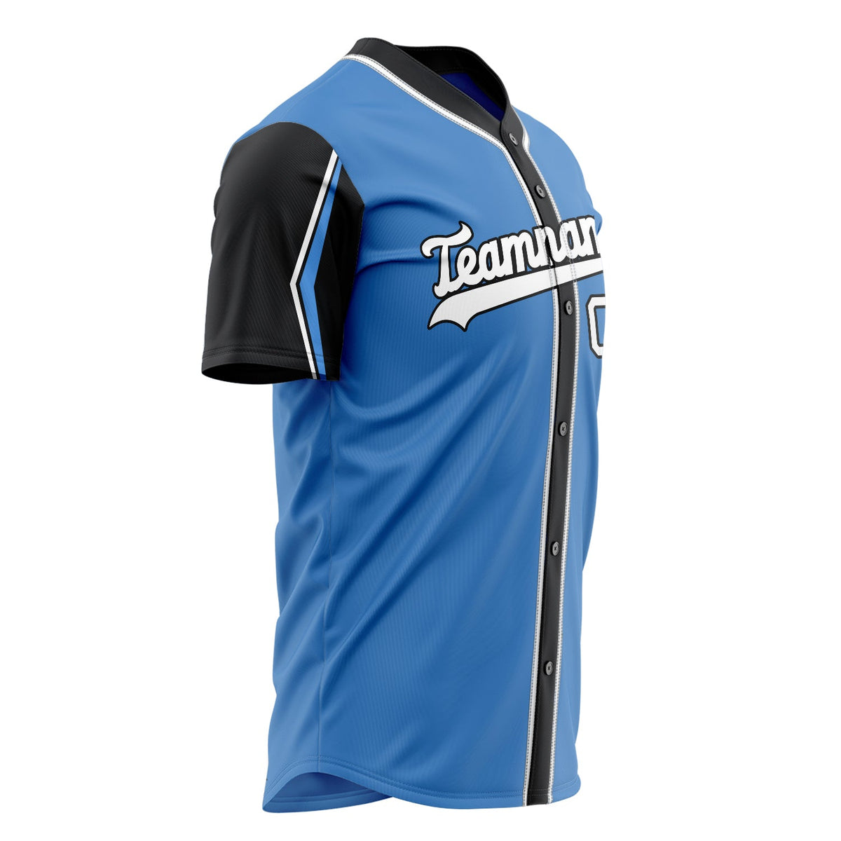 Custom Electric Blue Baseball Jersey (With White 3 Colors Arm Shapes)