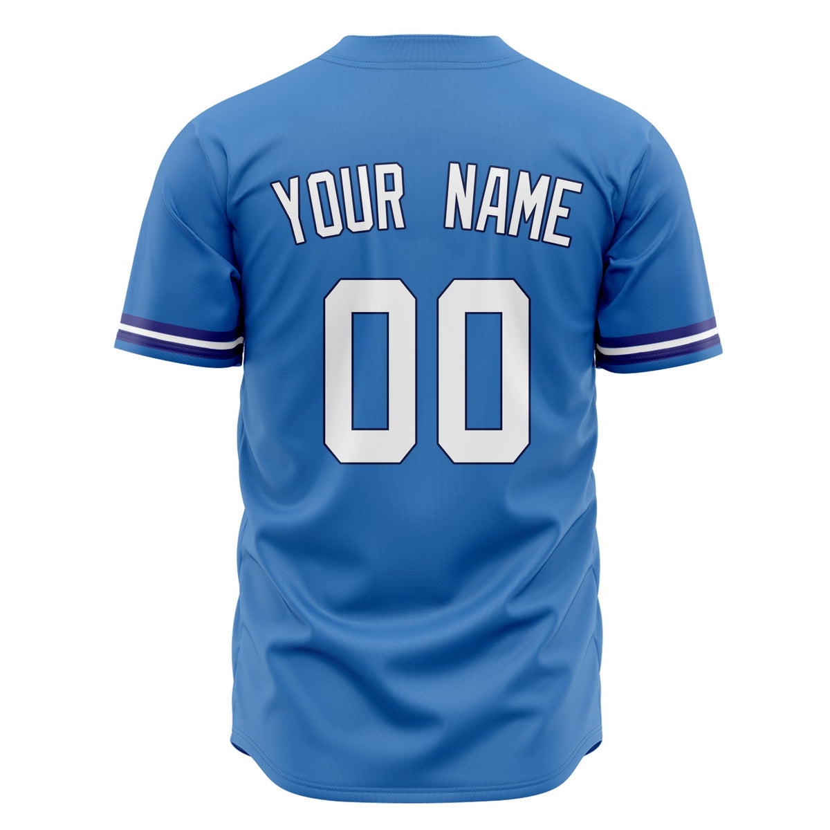 Custom Electric Blue Baseball Jersey (With White Color)