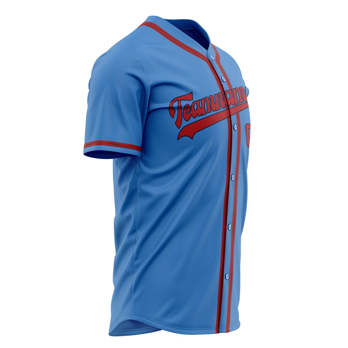 Custom Electric Blue Baseball Jersey (With Red Color)