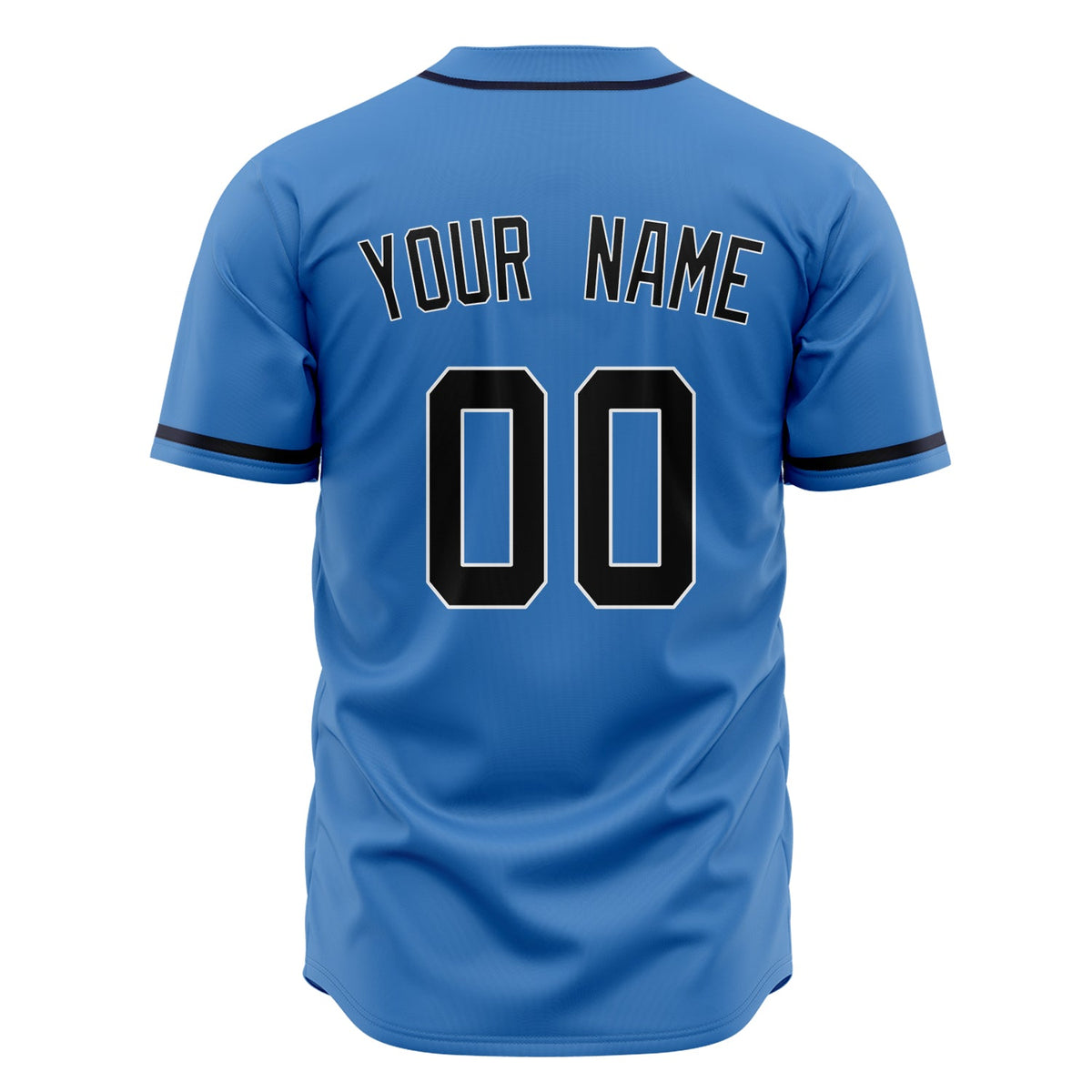 Custom Electric Blue Baseball Jersey (With Black Color)