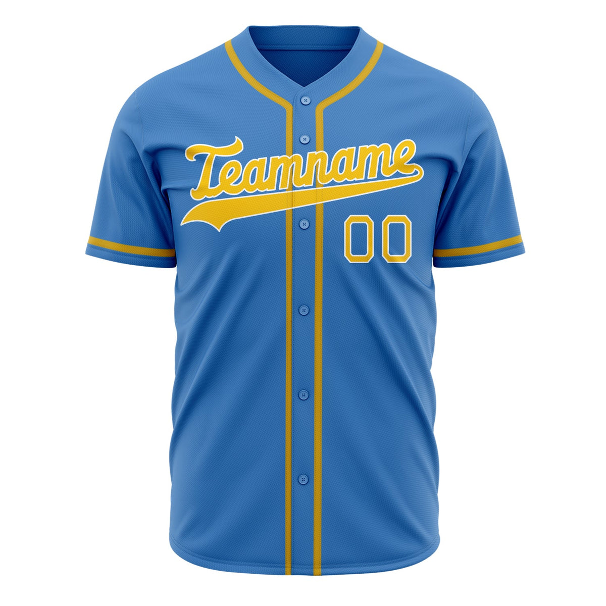 Custom Electric Blue Baseball Jersey (With Old Gold Color)