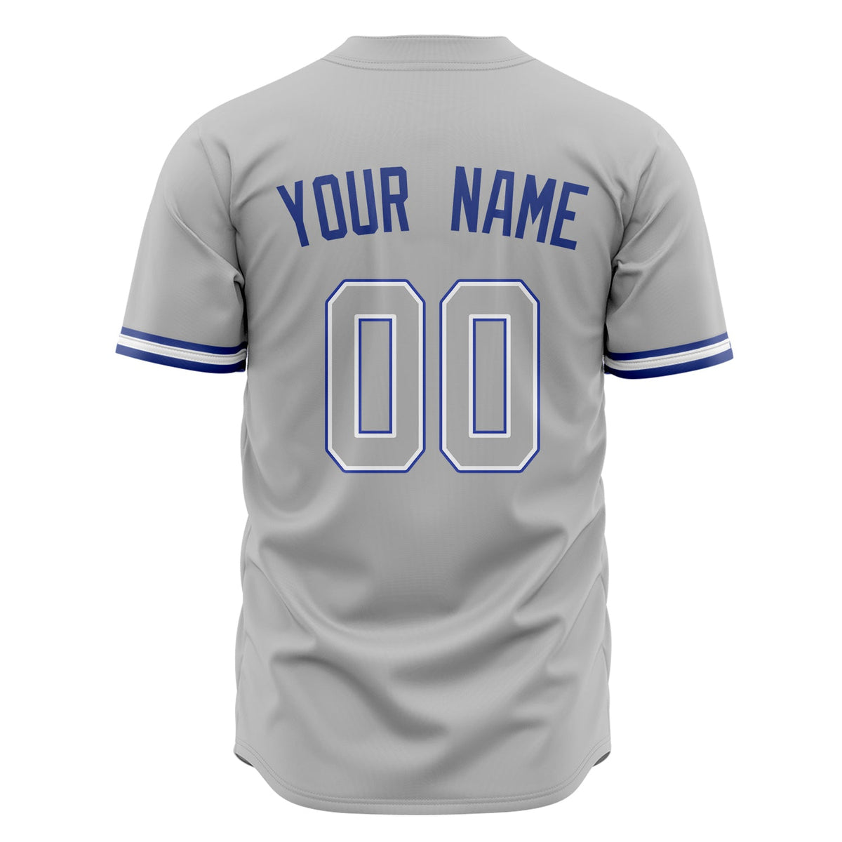 Custom Gray Baseball Jersey (With Royal Color)