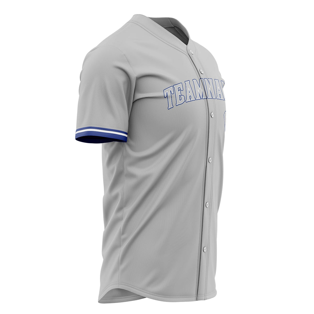 Custom Gray Baseball Jersey (With Royal Color)