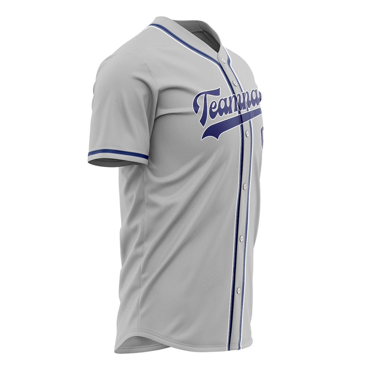 Custom Gray Baseball Jersey (With Royal Color)