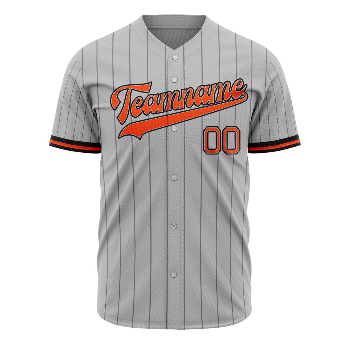 Custom Gray Baseball Jersey (With Orange Steel Gray Pinstripe)