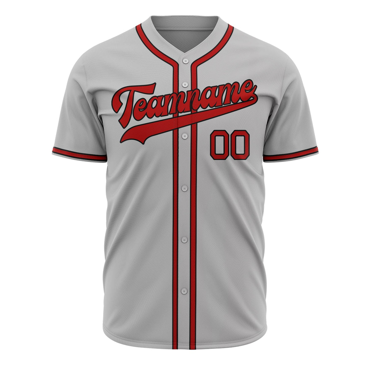 Custom Gray Baseball Jersey (With Crimson Color)