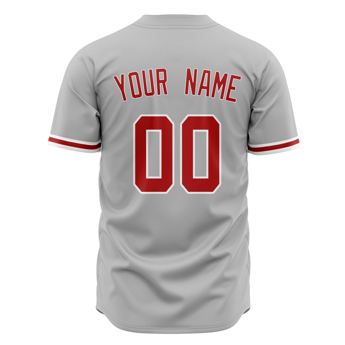 Custom Gray Baseball Jersey (With Red Color)