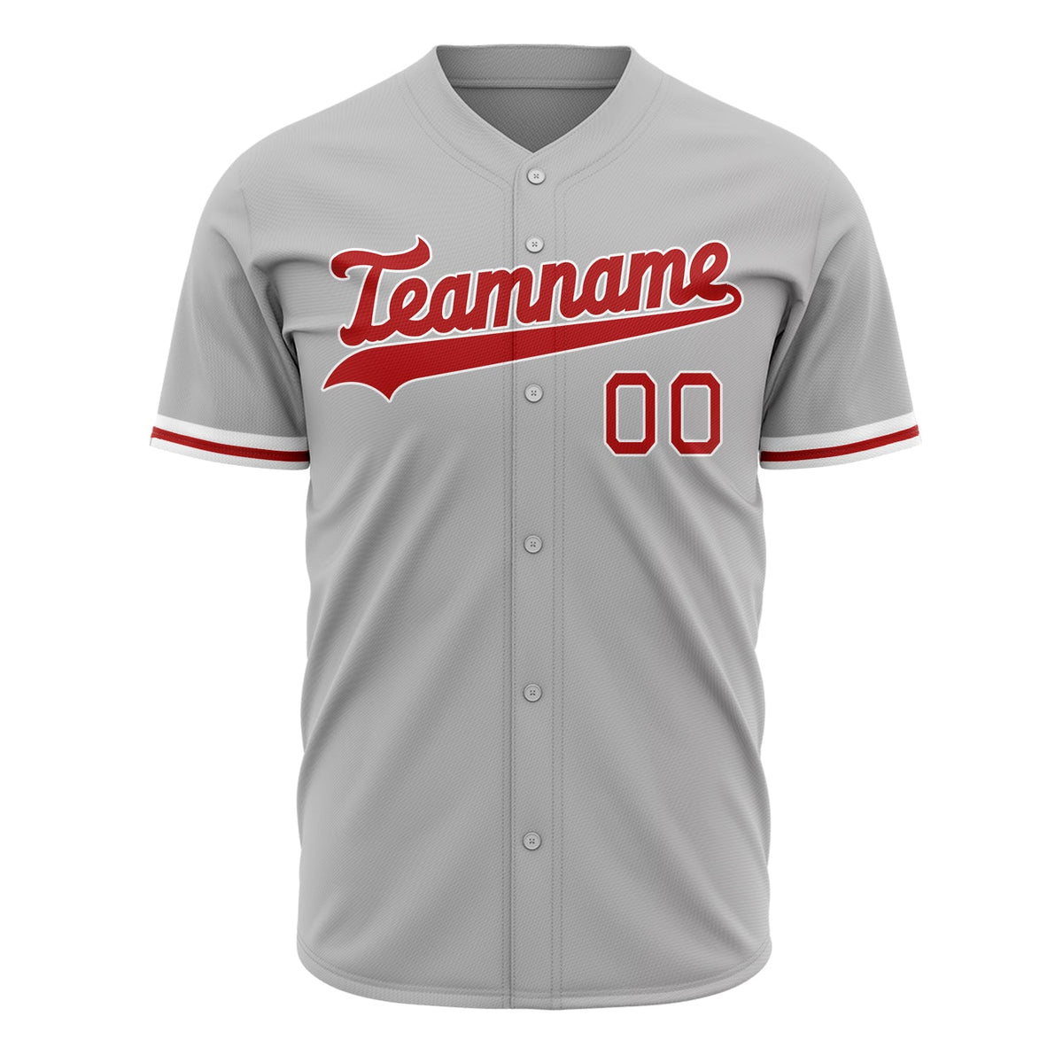 Custom Gray Baseball Jersey (With Red Color)