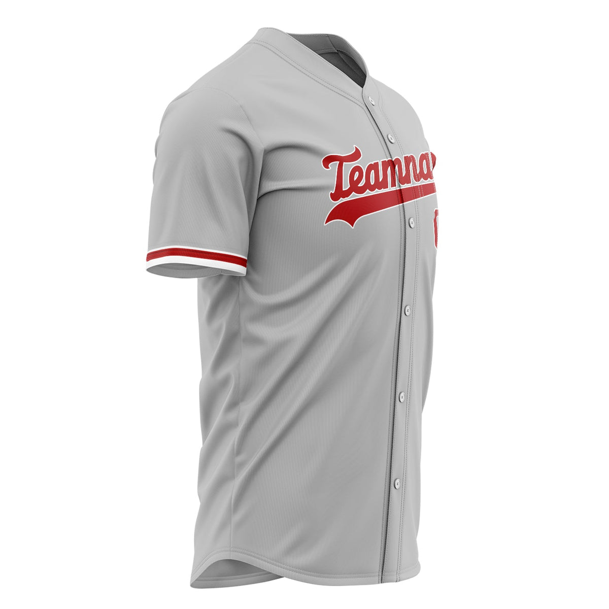 Custom Gray Baseball Jersey (With Red Color)