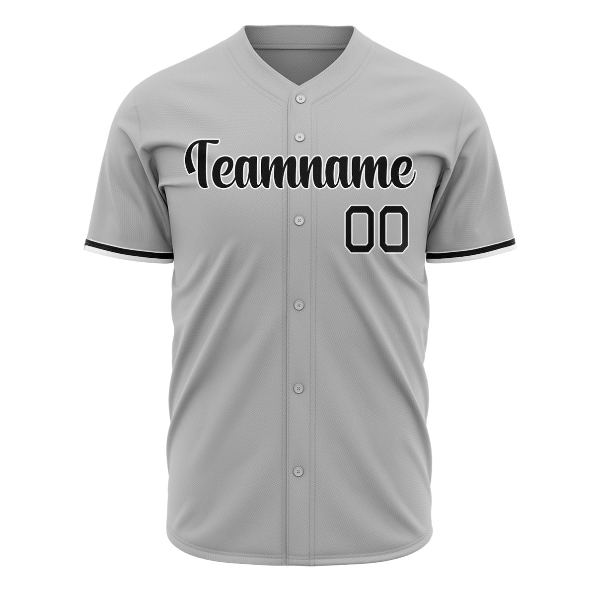 Custom Gray Baseball Jersey (With Black Color)