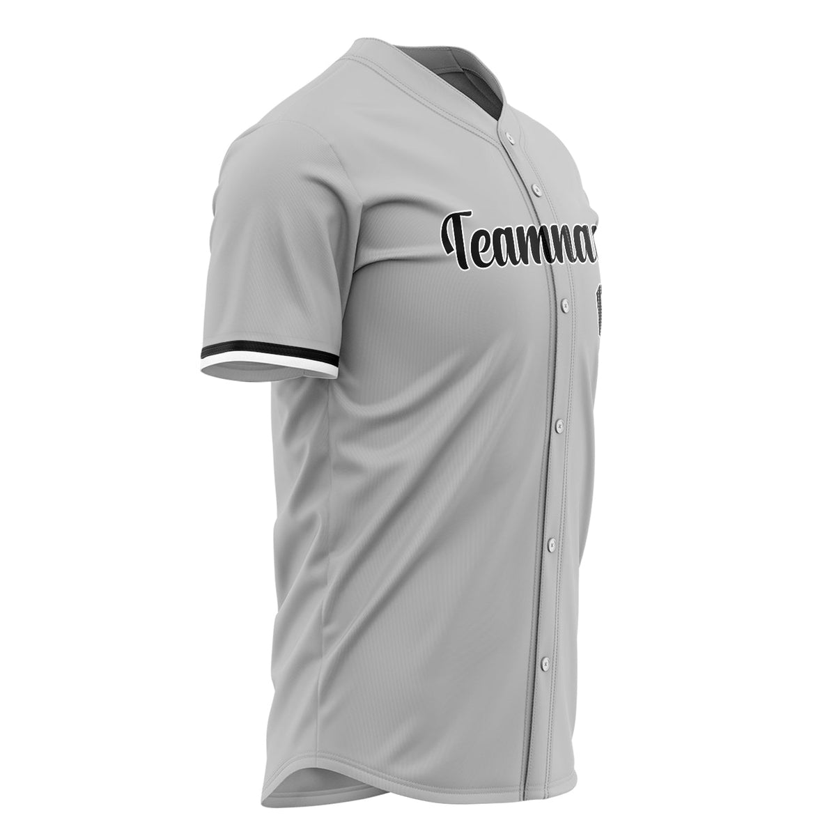 Custom Gray Baseball Jersey (With Black Color)