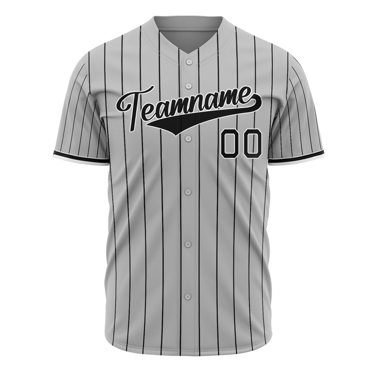 Custom Gray Baseball Jersey (With Black Black Pinstripe)