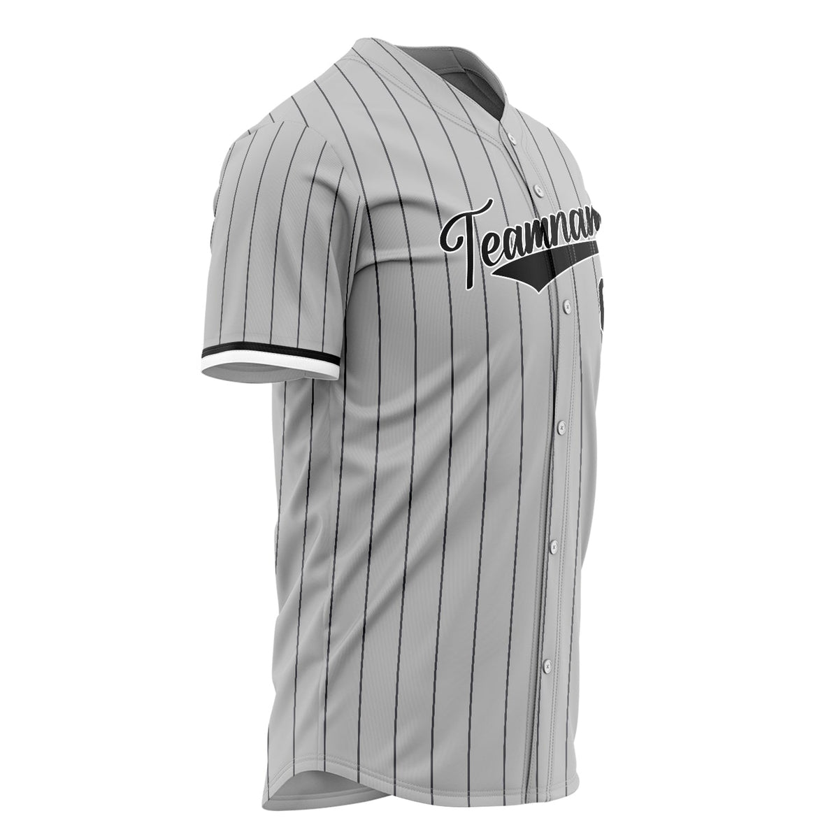 Custom Gray Baseball Jersey (With Black Black Pinstripe)