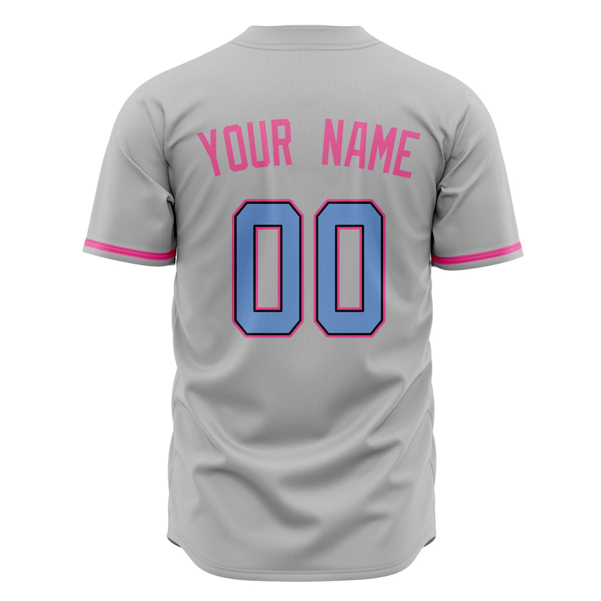 Custom Gray Baseball Jersey (With Pink Color)