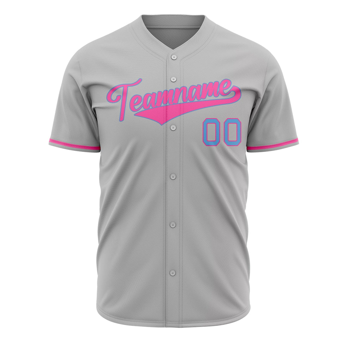 Custom Gray Baseball Jersey (With Pink Color)